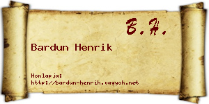 Bardun Henrik névjegykártya